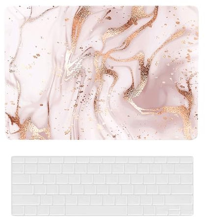 Laptop Hülle für MacBook Pro 14 Zoll Modell A2442 A2779 M1/M2 Chip 2021/2023 Freisetzung mit Touch ID, Plastik Schützend Hartschale Case Cover & Tastaturschutz, Roségold