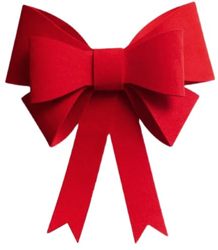 Wambere 2 Stück Rot Schleifen Zierschleife Hochzeitsschleife Geschenkschleife Weihnachtsschleife Weihnachtsbaumschleife für Hochzeit Weihnachten Party Vorhänge Tür Wand Dekoration,50×43cm