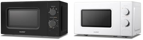 COMFEE' 700W 20L Black Microwave Oven With 5 Cooking Power Levels, Quick Defrost Function & 700W 20L White Microwave Oven With 5 Cooking Power Levels, Quick Defrost Function