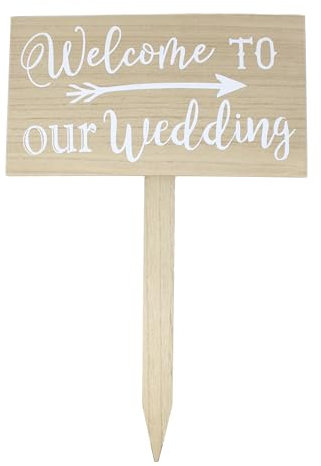 Panneau en bois « Welcome To Our Wedding » - Parfait pour une réception de mariage et une décoration de cérémonie de mariage - Tableau de bienvenue élégant et rustique