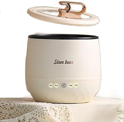Hdylianx Japanese Mini Electric Rice Cooker with Steamer Basket for 1-3 People,1.8L Auto Keep Warms colored food grades non -stick internal pot food for Cooking Rice, Porridge, and Soup (Cream Color)