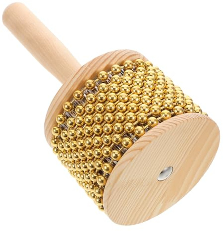 African Cabasa Wooden Shaker Instrument Creative Musical with Metal Beads for Unique Exotic Sounds for Jazz and World Music Performances