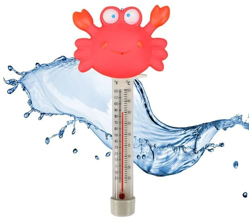 Poolthermometer - Cartoon Tier Teich Thermometer mit Seil - Schwimmendes Pool Zubehör Für Spa, Thermalbad, Schwimmsee, Aquarium Innen Und Außen