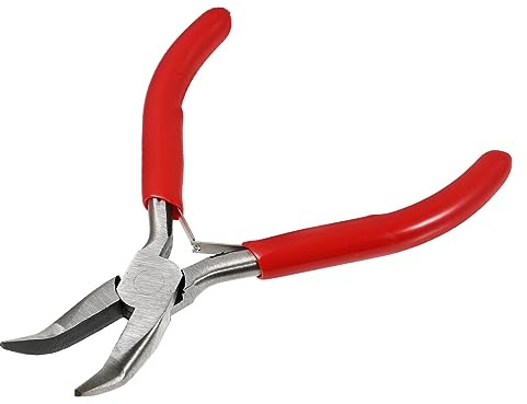 iplusmile Pinza Punta Lunga Curva per Creazione Gioielli Fai da Te con Molla Doppia Strumento Preciso per Lavori Riparazione e Avvolgimento Fili Artigianali