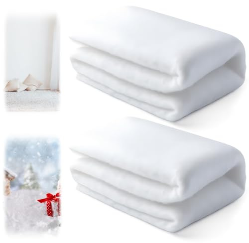 BDBFPAN 2 coperte da neve decorative natalizie, neve artificiale (33 x 120 cm), ovatta imbottita, per albero di Natale e villaggio di Natale, decorazione invernale per finestre e feste