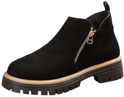 Générique Botte Femme Bottes Equitation Femme Chaussure Hiver Cavalieres Fourrées Botte Caoutchouc Talon Chaussures Pieds Larges Cowboy Bottine Confortable Boots Cuir Plates Bottines Mollet Large,35