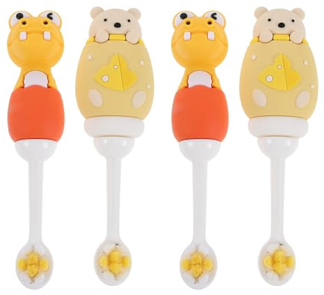 Healeved Cepillo de dientes infantil (4 unidades): cerdas supersuaves para bebés y niños pequeños - Cepillo de dientes infantil con dibujos animados - de manual extrasuave para niños