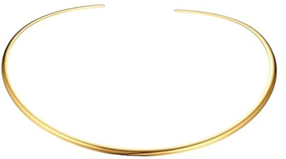 LALADEFIEE Collana Choker Donna in Metallo Inossidabile Oro, Collare Rotondo Minimalista per Festa e Vita Quotidiana, Raffinata