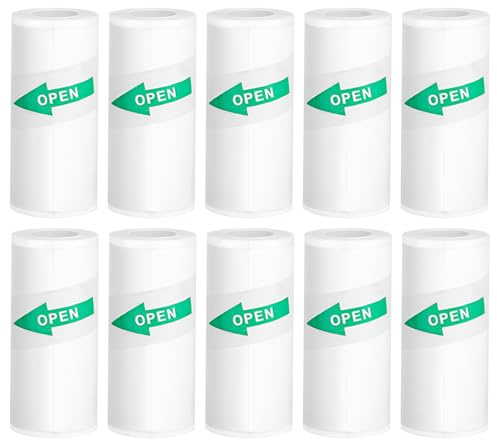 10 Rolls Thermal Printer Paper,Self Adhesive Mini Printer Paper | 57 x 25mm Mini Printer Sticker Paper Roll Compatible with Most Mini Printers, Pocket Printers, Instant Cameras