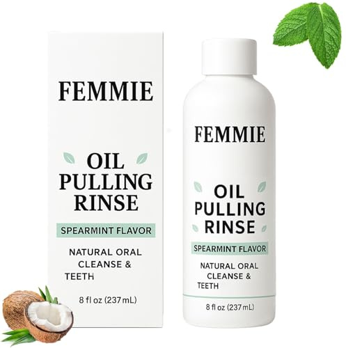 Femmie Spearmint Ölspülung, Femmie Pulling Spülung, Kokosölziehen, Natürliche Mundspülung Für Frischen Atem, Gesundes Zahnfleisch Und Zähne (1 Stück)