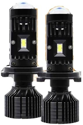 Dgmrcie Fari Delle Auto 2 Pezzi Fari Anteriori Per Auto Moto Abbaglianti Anabbaglianti A LED H4 Y10 Pro H7 Con Lente Canbus Lampadina Per A Mini Proiettore Faro Proiettore(H7)