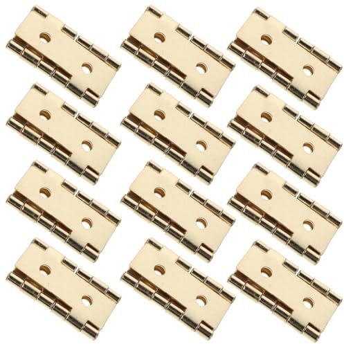 MUCKLILY Lot de 20 Charnières Doubles Pliantes Vintage 47 X 47 Mm en Acier Finition Dorée, Rotation à 360° pour Portes, Fenêtres et Moustiquaires, Charnières Décoratives Rétro pour Meubles