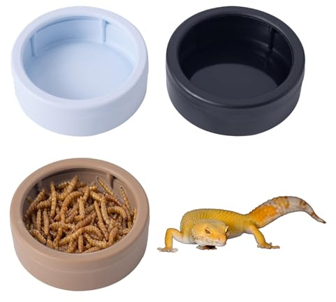 Reptile Water Bowl 3 Nourrisseurs à | Coupelle Nourriture pour Crabe Ermite Pour geckos, lézards, barbus, crabes ermites, escargots, hamsters, animaleries,