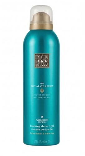 Rituals The Ritual of Karma skummande duschgel | Lotus blomma och vitt te | Hydra-Boost Complex | 200 ml | flexibel och strålande hud