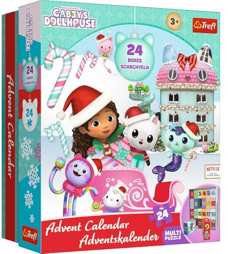 Calendario de Adviento 24 mini rompecabezas de 24 piezas Gabby s Dollhouse