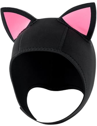 Genérico Capucha de Neopreno | Gorro Protector para Agua,Gorro con Orejas de Gato Divertidas - para Snorkel, Natación, Surf, Piragüismo, Kayak, Mujeres Adolescentes