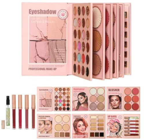 Libro Trucco Palette - 6 Strati A Lunga Durata E Alta Pigmentazione | Combinazione Blush Contour E Correttore - per Donne Ragazze Vita Quotidiana Appuntamenti Matrimonio Ballo Festa Lavoro