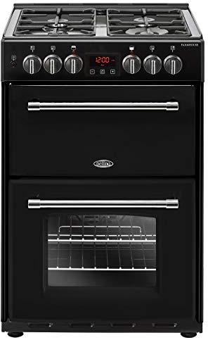 Belling Farmhouse 60DF 60cm Double Oven Dual Fuel Mini Range Cooker - Black