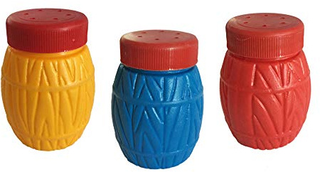 3 Pack Mexican Salt Shakers - Barrel Shaped Salt Shakers - Saleros Mexicanos - Saleros de barril - Saleros Barrilito - Set de 3 - Assorted Colors