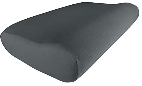 Funda Edda Lux para Almohada Cervical, 55 x 35 cm, Funda de cojin Suave Hecha para Pillowise Almohada de Cuello, de Jersey algodón 100%, Grafito