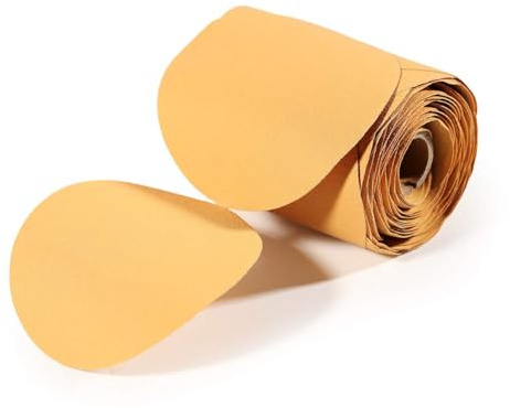 SPEEDWOX 100 Pcs 120 Grit Sandpaper Roll 5 inch Round Sanding Discs Adhesive Back PSA Sticky Back No Hole Stick and Sand Sandpaper for Wood, Auto Body Repair, Marine, Paint, Metal and Plastics