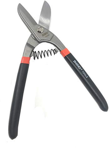 Vetrineinrete® Cesoia per lamiere di ferro alluminio forbici per aviazioni con molla pinza becco dritto per tagli lunghi e diritti in acciaio al carbonio da lattoniere (10) C68