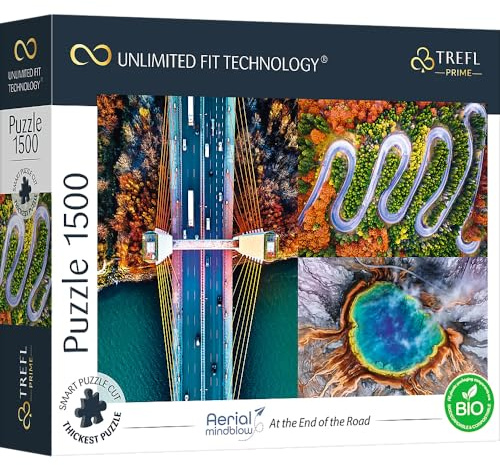 Trefl Prime - UFT - Puzzle Aerial Mindblow: at The End of The Road - 1500 Elements, Thickest Cardboard, Organic, Eco, Air Landscape, Collage, Entertainment for Adults and Children from 12 Years