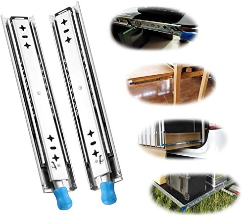 RHSH 1Paar Schubladenauszüge Vollauszug - Schwerlastauszügen Mit Verriegelung, 500mm 800mm 1200mm, Mit Lock-in/Out Einrastfunktion, Teleskopschienen Für Keyboard - Schiene Schublade