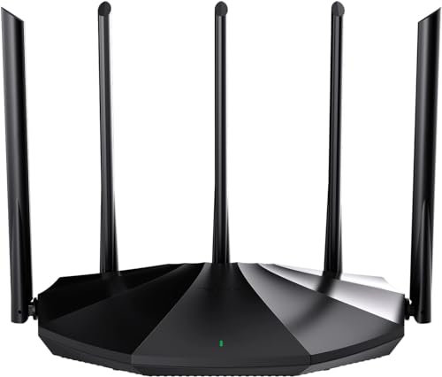 Tenda RX2 Pro AX1500 Router Wi-Fi 6, Router Gigabit Dual Band 2.4GHz/5GHz, 4 Porte Gigabit, 5x6dBi Antenne, Router Gaming, Parental Control,OFDMA+MU-MIMO, WPA3