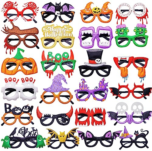 Max Fun 24Pcs Halloween Party Glasses Bulk Glitter Party Glasses for Kids Halloween Party Favors Halloween Party Supplies Decorations