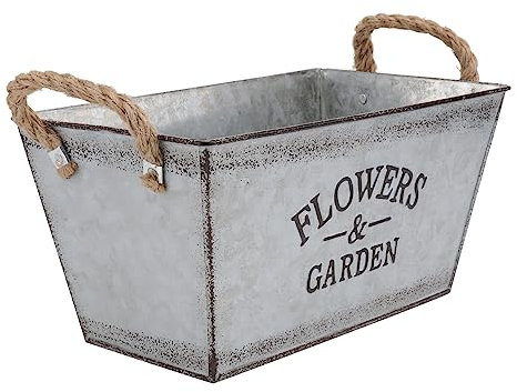 Garneck 2pcs Iron Sheet Flower Bucket Planting Pot for Gardening and Flower Arranging Medium and Small Size for Indoor and Outdoor Use