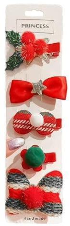 Lot de 5 pinces à cheveux de Noël élégantes, épingles à cheveux pour bébé, barrettes de Noël pour filles, femmes,