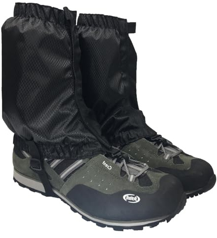 RQcMid 1 Paar Gamaschen Wandern, wasserdichte Gamaschen Mit Klettverschluss, Wander Gamaschen Herren Damen, Ideal Für Outdoor-Aktivitäten Wie Skifahren Und Jagen, Schwarz