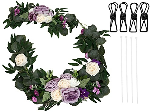 Aramox Bröllopsvälkomstskyltar Blomdekorationer Plast Skumros Välkommen Blomsterdekorationer 2 Set Verklighetstrogna Ren Färg Återanvändbar för Bröllopsmottagning Ceremoni Hem Dörrvägg (18063-SZ)