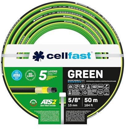 CELLFAST Gartenschlauch 5-lagig, UV-beständig, 5/8 Zoll, 50 m