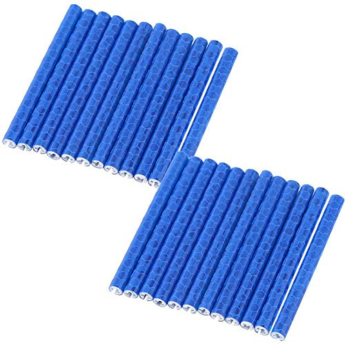 Dioche Wheel Lights, 24pcs Colorful Cycling Wheel Spoke Reflector Clips Reflective Warning Strip Clip Tube(Blue)