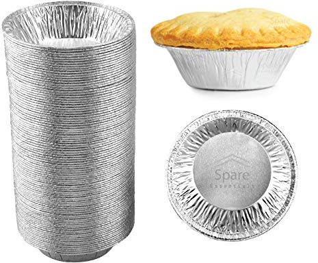 (60 Pack) Pie Tins 5 inch, Disposable Mini Pies Tin, Tart Aluminum, Individual Serving Pans for Baking Mini Chicken Potpie, Small Homemade Cakes & Quiche, Foil Tins, Freezer-to-Oven Use