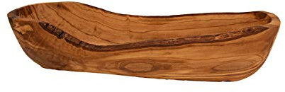 Baguette-Schale Brotkorb Schiffchen aus Olivenholz Länglich ca. 35 CM