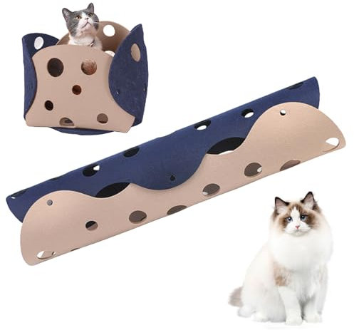 Ruiqas Katzentunnel DIY Spielzeug Faltbar Katzentunnel und langlebig abnehmbar waschbar Filz Katzenstreu Haustier Spielzeug für Katzen kleine Hunde, Kaninchen oder kleine Tiere