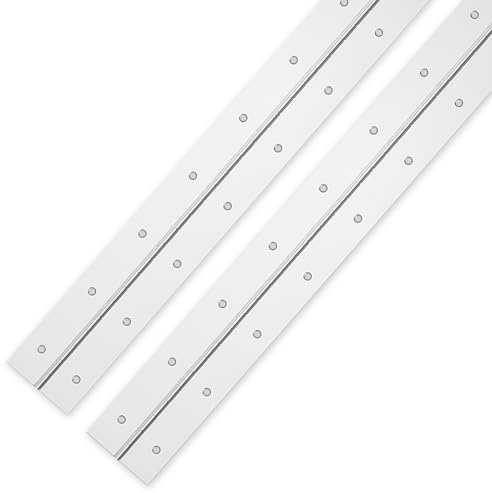 EPHECH Heavy Duty Piano Hinges 18Inch, 2PCS Stainless Steel Piano Hinge with Hole, 0.05 Thickness/1.2 Open Width Continuous Hinge for Folding Cabinet Door Butt Hinge