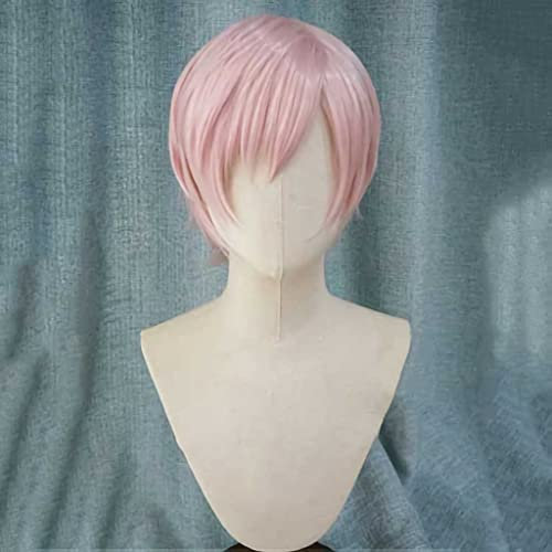 Dagua Anime Cosplay Perücke，Ten Count Shirotani Tadaomi Perücke，Pink Short Perücke，Mit Kostenloser Perückenkappe，für Party Alltag Halloween Perücke Cosplay