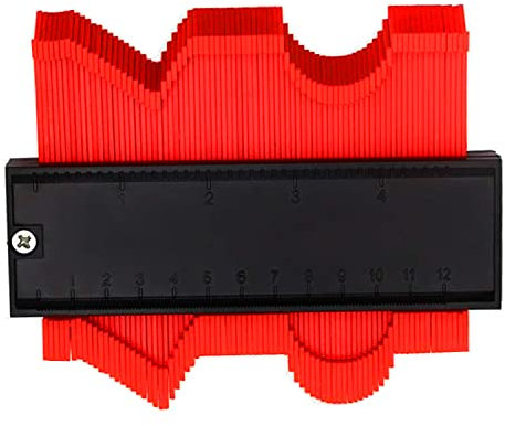 Contour Gauge Profile Tool – Laminate Flooring Tools for Carpets, Tiles, Flower Strips – DIY Profile Gauge Duplicator Tool for Measuring, Marking, Duplicating and Installing (12cm/5inch, Red)