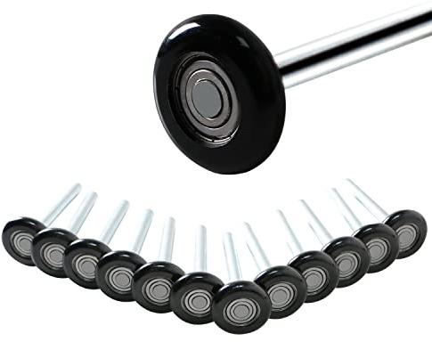 Ohamtes 12 Piece, 2 Black Roller, 4 Stem, 6200ZZ Bearing Sealed Nylon Garage Door Roller, Remote Control Door Roller