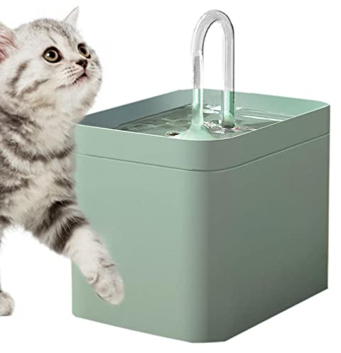 Sakamura Fontaine à eau ultra silencieuse de 1,5 l pour chats à l'intérieur | Fontaine à eau rechargeable sûre pour chats, petits chiens et oiseaux