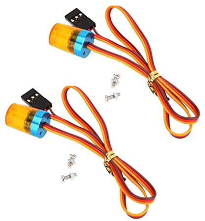 KEEDA 2-pack RC LED polisblixtar cirkulär stroboskop larmlampa för 1/8 1/10 1/12 1/16 RC modell polis bil lastbil (gul)
