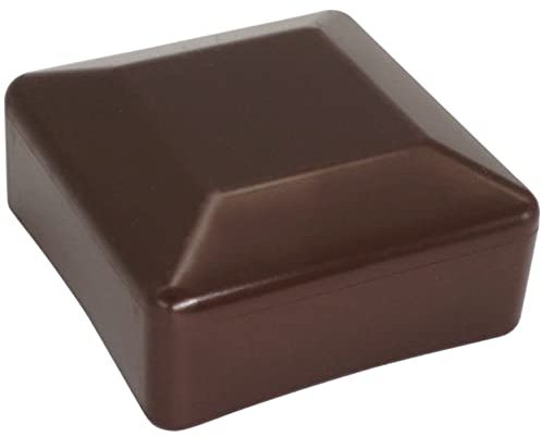 SKIR'CO (30 piezas) Tapones cuadrados para postes de valla, 60 x 60 mm, tapas de plástico marrón para postes de valla, color marrón RAL 8028