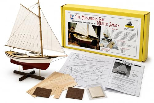 Midwest Muscongus Bay Lobster Smack 1:24 Wooden Ship Model Building Kit for Adults DIY Woodcraft Self Assembly