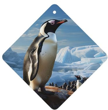 Lufterfrischer zum Aufhängen, für Auto, Diffusor, Ornamente, Pinguin-Druck, erfrischende Luft, duftend, für Mädchen, Frauen, Auto-Innenraum, Geschenk-Set, lustiges Autozubehör, Dekoration, Lavendel, 6