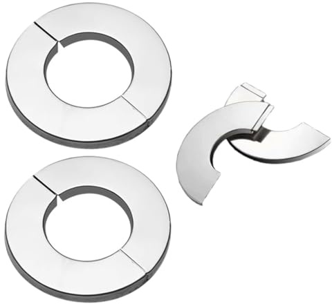 Heizungsrohr Rosette Edelstahl Ofenrohr Rosette 2Stk Rauchrohr Rosette Geteilte Rohrmanschette Rosette Abdeckrosette 100mm Rohrabdeckung für Wasserrohr Ofenrohr Ø101mm Loch Durchmesser/Rand 25mm