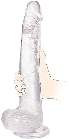 Big Dildo, 11.61 Inch Clear Dildos Lifelike Skin-Touching Feeling, Soft Dildo with Strong Suction Cup, Big Size G-spot Penis Sex Toys for Advanced Women and Men Players